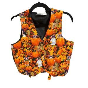 Halloween pumpkin bear vest Small